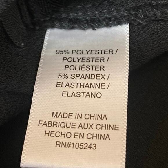 Bobeau Women's Black Straight Leg High Waist Zipper Trousers Dress Pants Size L - Picture 5 of 5